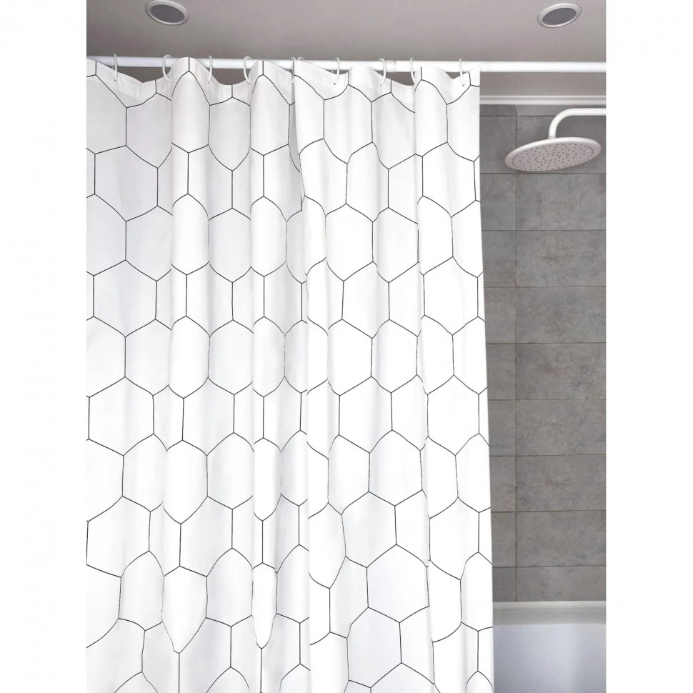 Штора для ванной с принтом Гекса, 180х180см