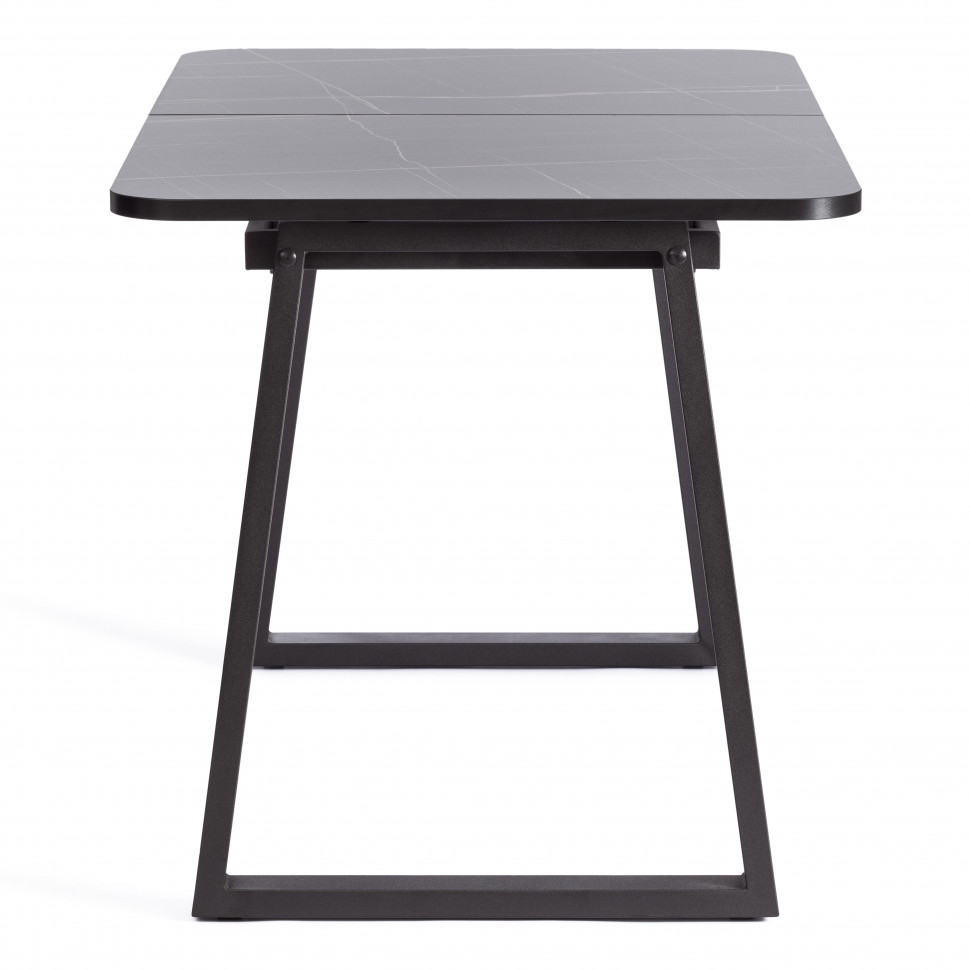 Стол MALTIDO ЛДСП/HPL/металл, 130 х 75+30 х 75 см, Мрамор чёрный/чёрный