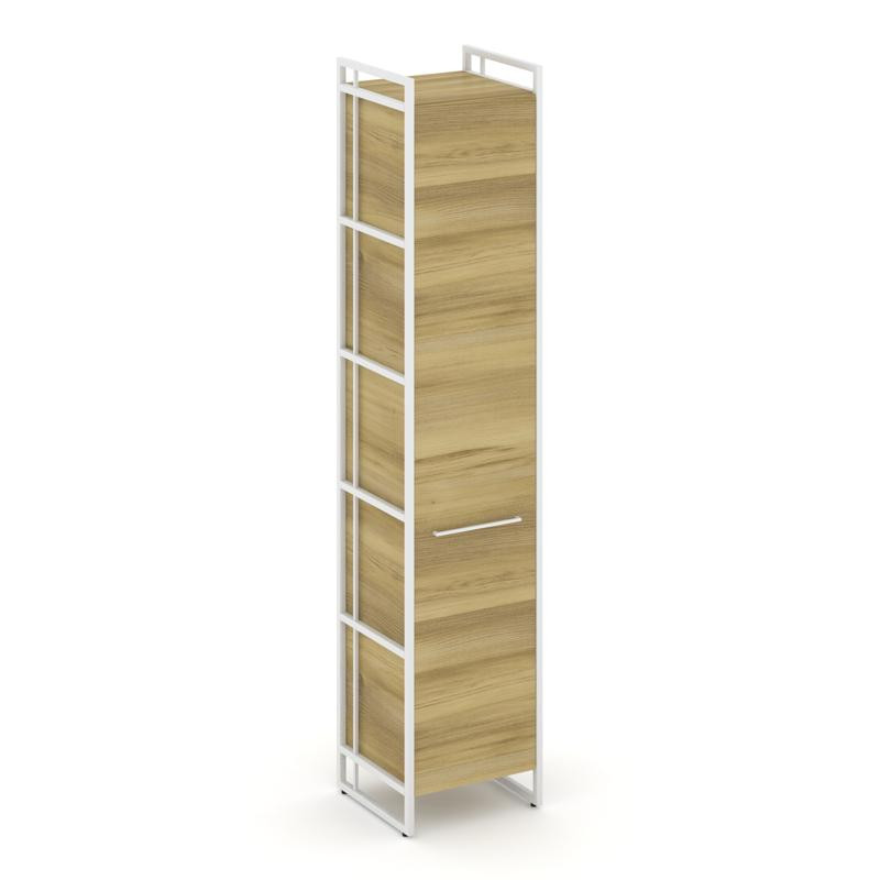 Rift Шкаф 5 ниш узкий RF.SU-51 (L) Дуб Винченцо/Металл Белый/Белый Ручки 420*396*2010