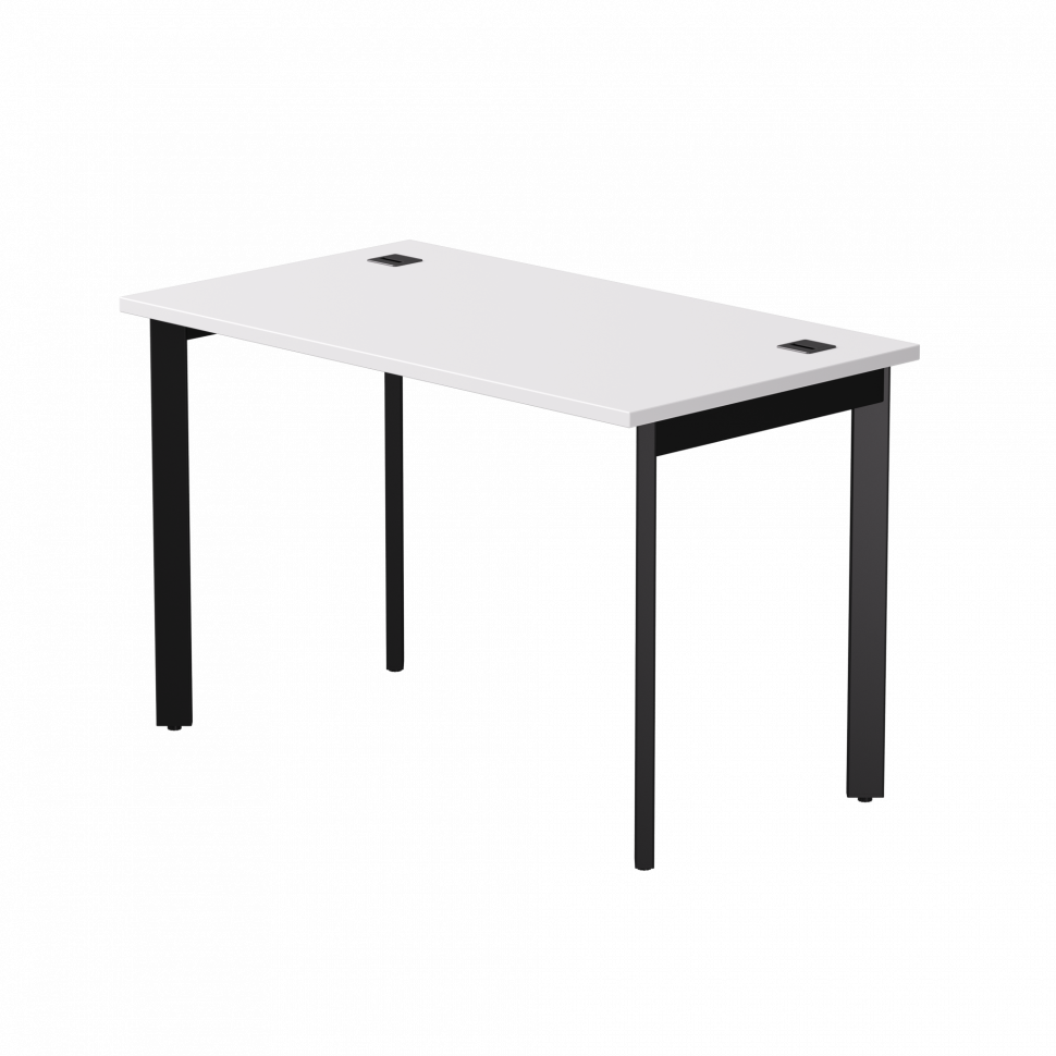 Стол прямой Everprof EVO (ЭВО) на металлокаркасе 1180х670х755 мм опоры 45гр Белый/Черный