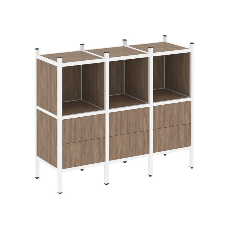 Loft Прямой стеллаж VR.L-07 Дуб Аризона/Металл Белый 1278*446*1047 Loft Прямой стеллаж VR.L-07 Дуб Аризона/Металл Белый 1278*446*1047