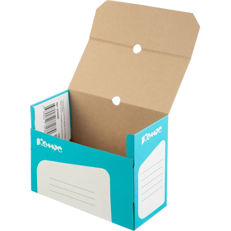 Короб архивный Комус 150 мм микрогофр, выруб.зам. бирюзовый