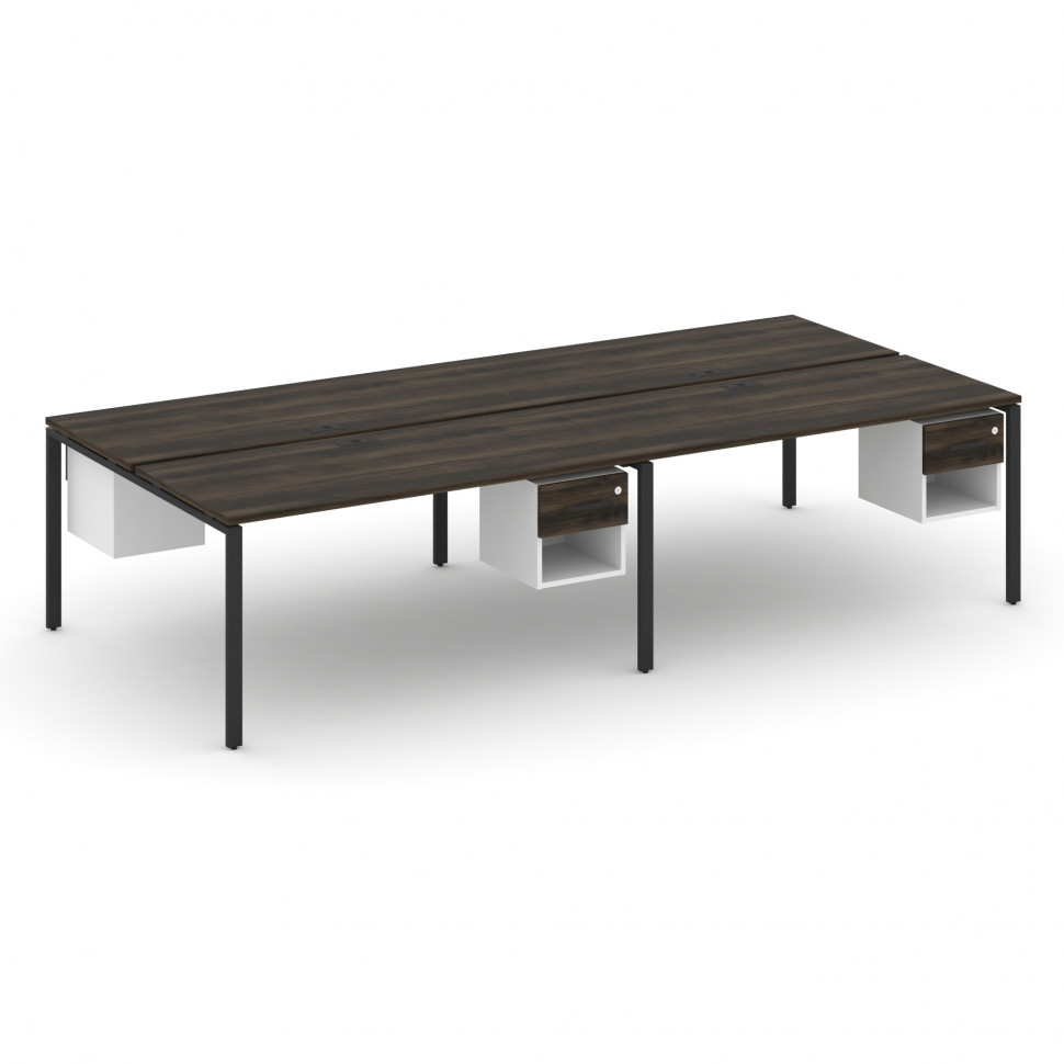 Concept Рабочая станция двухсторонняя с подвесными тумбами на 4 места CN.DRS-140 B Дуб Мали/Белый Бр