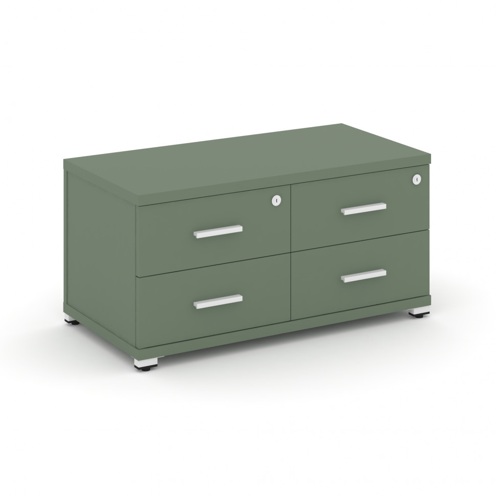 Concept Тумба приставная широкая 4 ящ. CN.TSP-001 W Кобо/Металл Белый 836*420*416