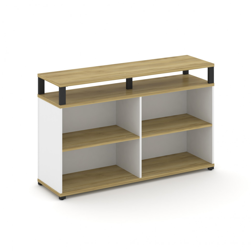 Concept Стеллаж опорный/приставной с верх. горизонтом  CN.SOPO-006 Дуб Винченцо/Белый Бриллиант/Мета