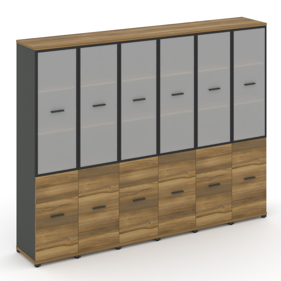 Concept Шкаф 6 узких секций, 5 ниш CN.STU-562 RMB A Сандал Янтарный/Антрацит/Металл Антрацит/Сатин 2