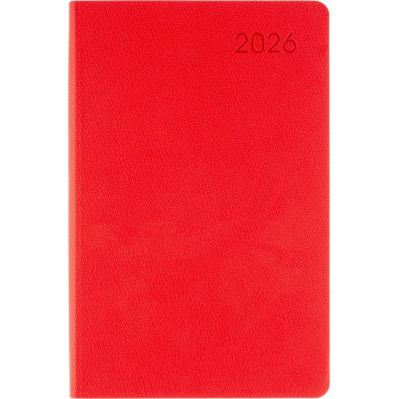 Ежедневник датированный 2026 Attache А5, 168л, 138x213мм, иск.кожа, красный