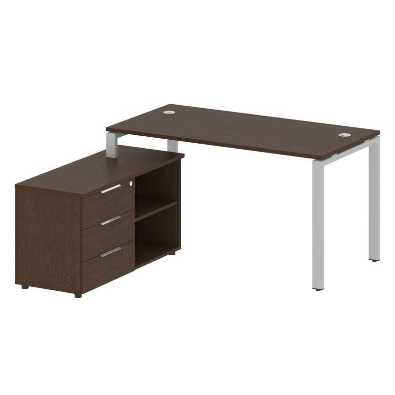 Metal System Рабочая станция с тумбой на П-образном м/к БП.РС-СТС-2.3 (L) Венге Цаво/Металл Серый 15 Metal System Рабочая станция с тумбой на П-образном м/к БП.РС-СТС-2.3 (L) Венге Цаво/Металл Серый 15