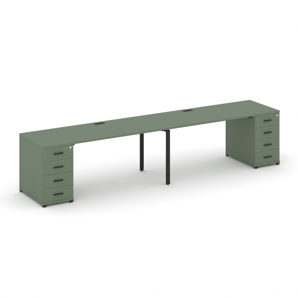 Concept Рабочая станция 2 места с 2 опорными тумбами CN.ORS-410 B Кобо/Металл Черный 3200*720*750 Concept Рабочая станция 2 места с 2 опорными тумбами CN.ORS-410 B Кобо/Металл Черный 3200*720*750