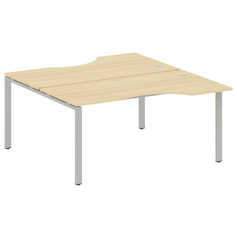 Metal System Рабочая станция криволинейная на П-образном м/к БП.РАС-СА-2.1 Акация Лорка/Металл Серый