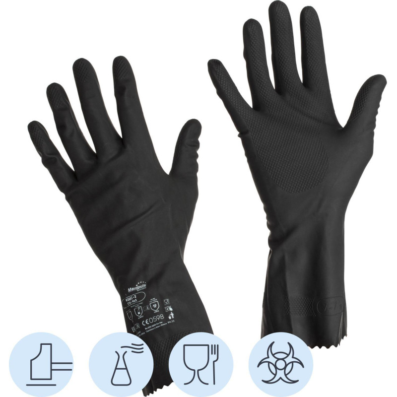 Перчатки защитные латекс,черный Manipula КЩС-2 (L-U-032/CG-943) р.8-8,5