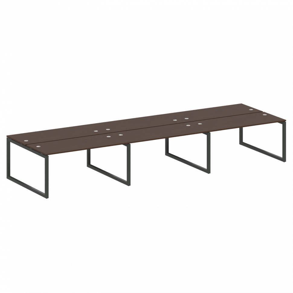 Metal System Quattro Рабочая станция на 6 раб. мест на О-образном м/к 50БО.СМ-6.4 Венге Цаво/Металл