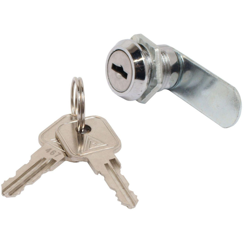 Замок врезной меб_УЗК Стандарт ЗМ20мм (400KC) сталь/пластик хром (2кл)