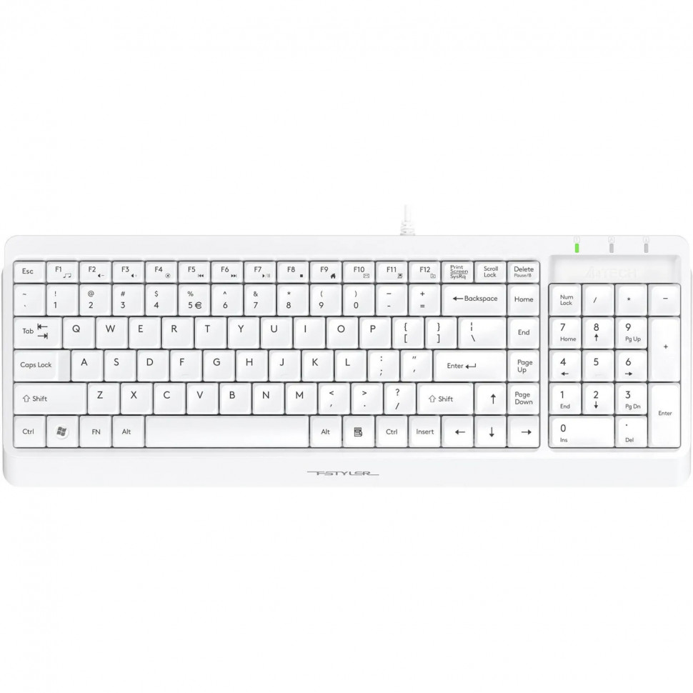 Набор клавиатура+мышь A4Tech Fstyler F1512 клав:белый мышь:белый USB