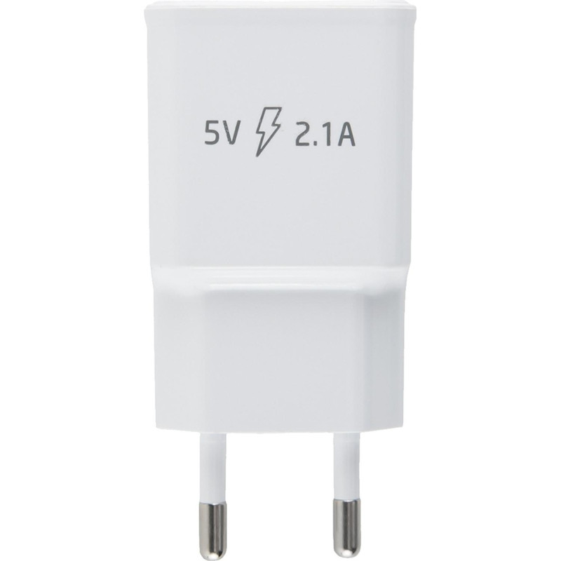 Зарядное устройство сетевое, 2 USB, 2.1А, Red Line NT-2A, бел, УТ000009405