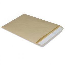 Конверт-пакет В4 плоский (250х353 мм) до 140 листов, крафт-бумага, отрывная полоса, 380090