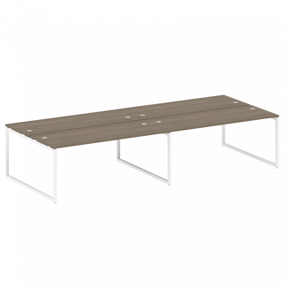 Metal System Quattro Рабочая станция на 4 места на О-образном м/к 40БО.СМ-4.5 Вяз Благородный/Металл