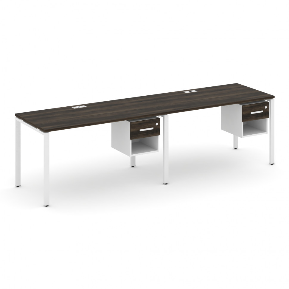 Concept Рабочая станция односторонняя с подвес. тумбами 2 места CN.ORS-119 W Дуб Мали/Белый Бриллиан