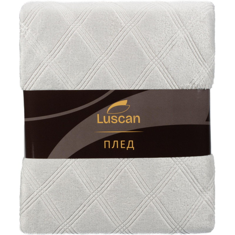 Плед микрофибра Luscan, фактура серый 200х220