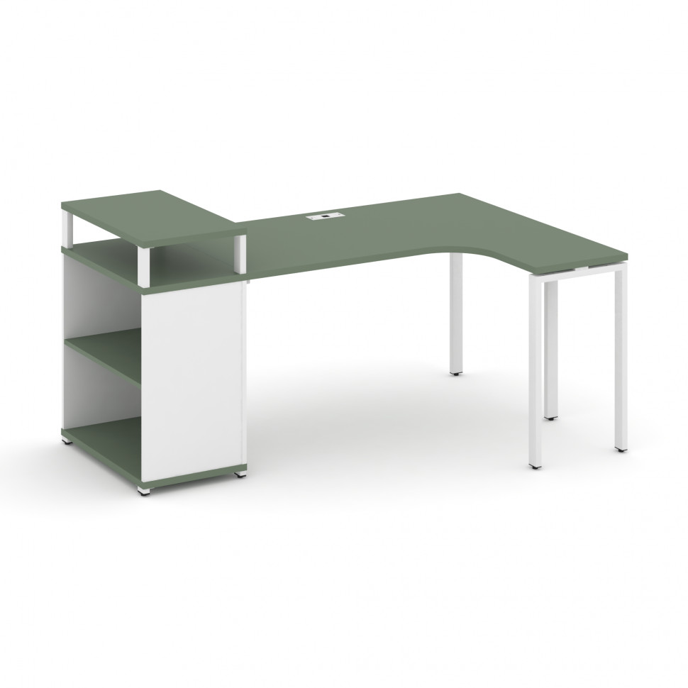 Concept Стол эргономичный с опорным стеллажом с верх. горизонтом CN.SA-203(R) Кобо/Белый Бриллиант/М Concept Стол эргономичный с опорным стеллажом с верх. горизонтом CN.SA-203(R) Кобо/Белый Бриллиант/М