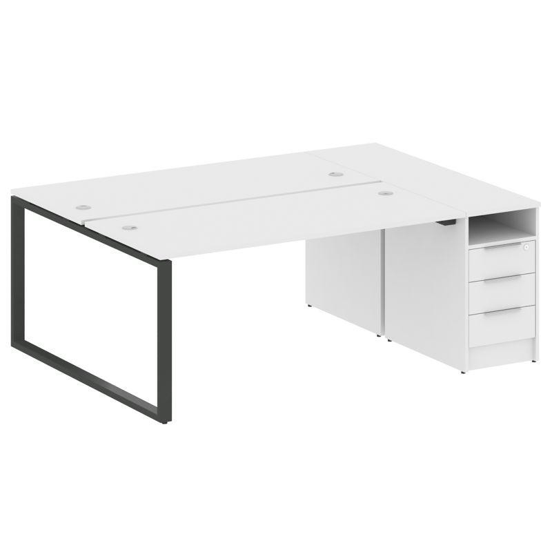 Metal System Рабочая станция с тумбой на О-образном м/к БО.РС-СТП-2.4 Белый/Металл Антрацит 2012*147 Metal System Рабочая станция с тумбой на О-образном м/к БО.РС-СТП-2.4 Белый/Металл Антрацит 2012*147