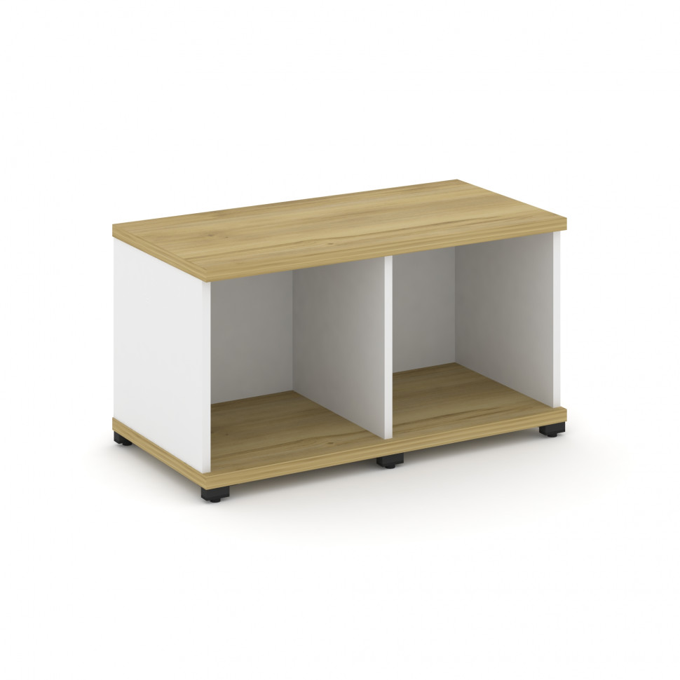 Concept Стеллаж 2 узкие секции, 1 ниша CN.STU-120 Дуб Винченцо/Белый Бриллиант/Металл Черный 836*420