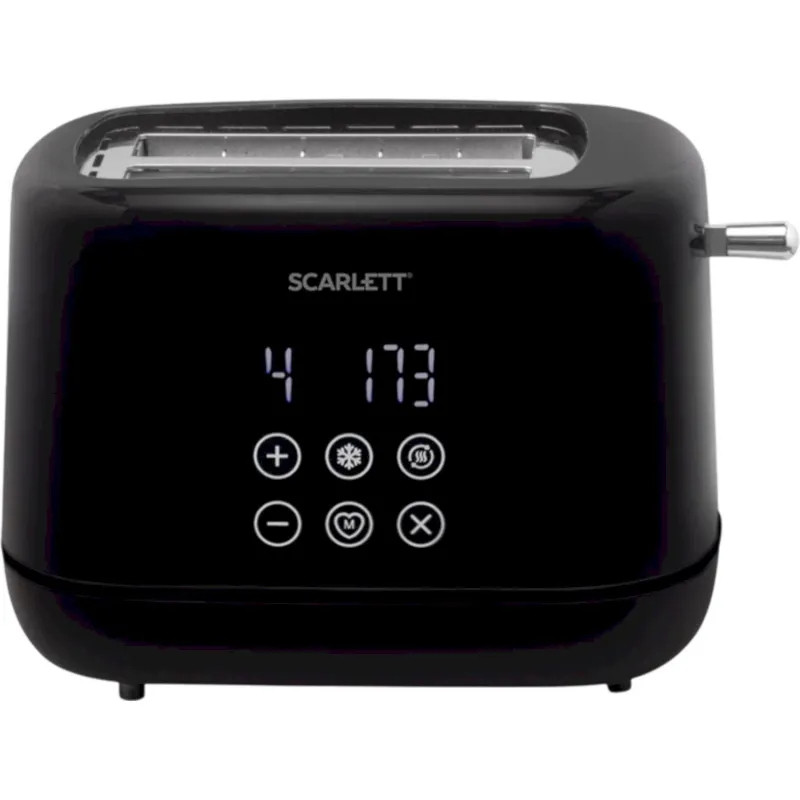 Тостер Scarlett SC-TM11069, 2 слота, LED-дисплей, автоцентрирование, черный