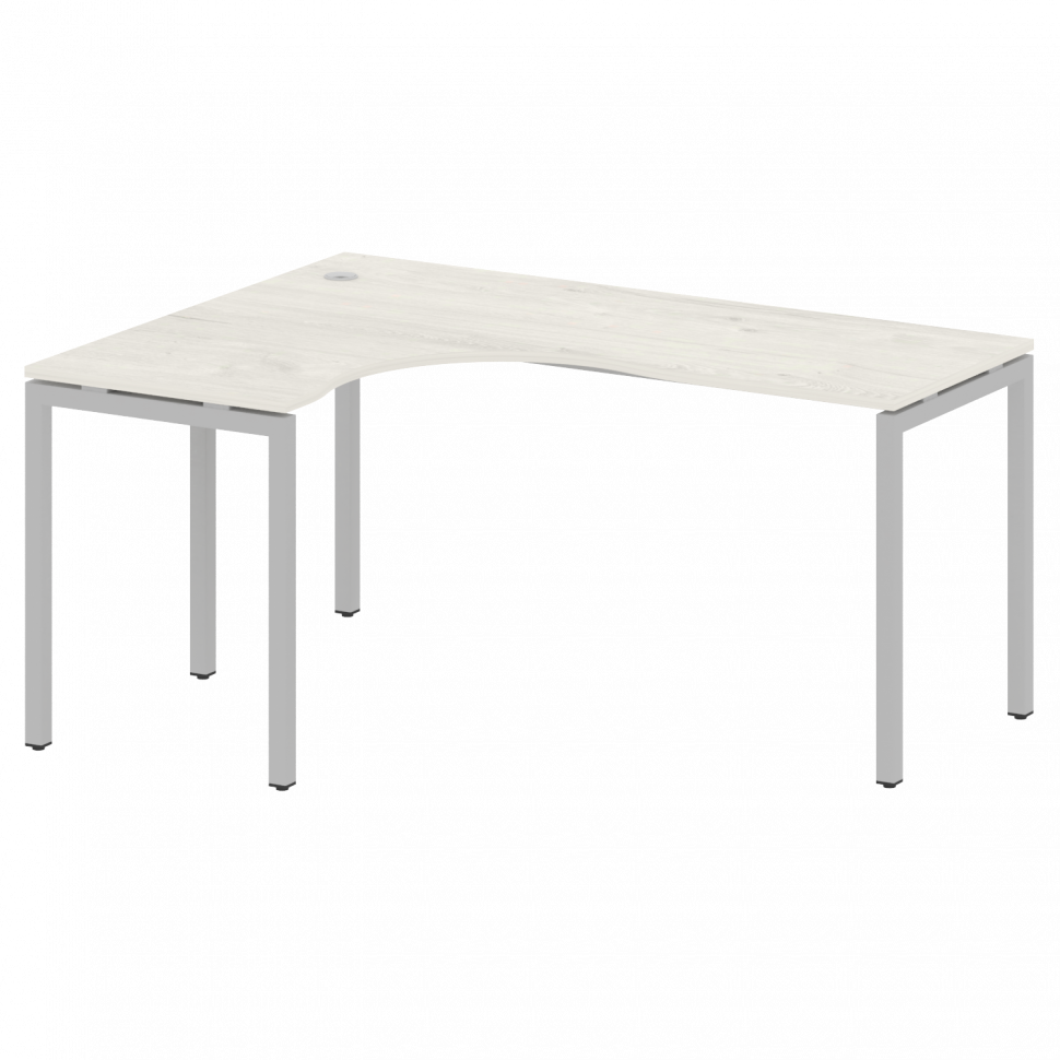 Metal System Quattro Стол криволинейный левый на П-образном м/к 40БП.СА-4 (L) Дуб Наварра/Металл Сер
