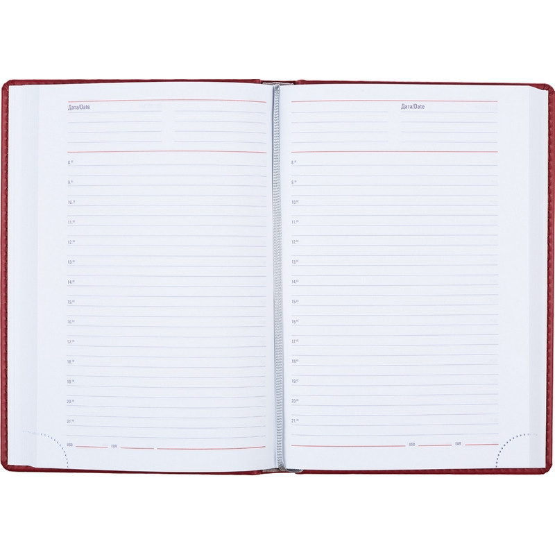 Ежедневник недатированный бордо,А5,143х210мм,176л,ATTACHE Сиам