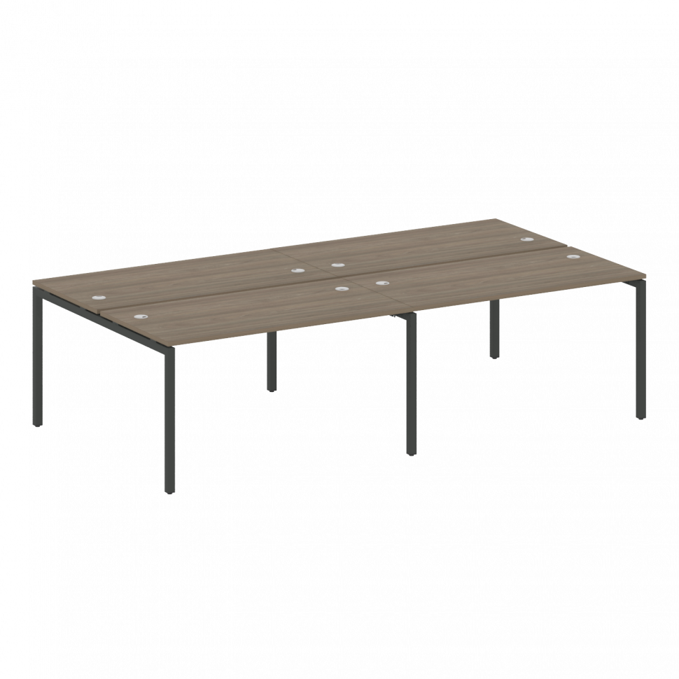 Metal System Quattro Рабочая станция на 4 места на П-образном м/к 40БП.СМ-4.3 Вяз Благородный/Металл