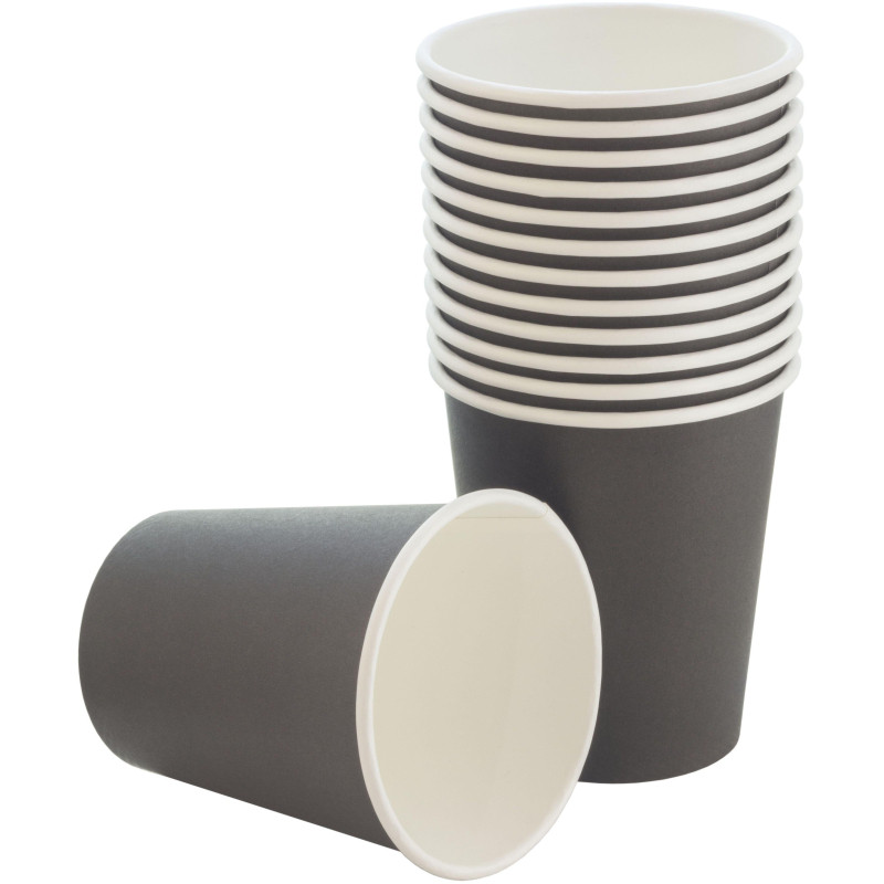 Стакан одноразовый бум 1-сл. d-80мм 250мл черный КОМУС 1500шт/кор