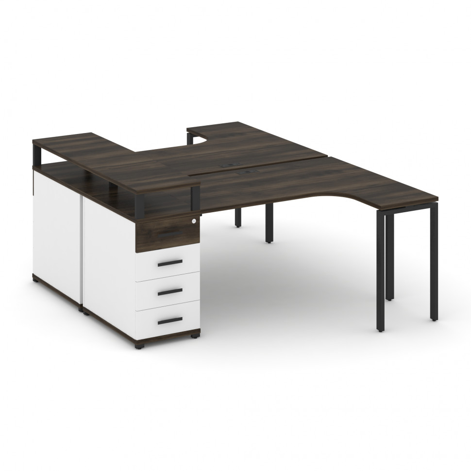 Concept Рабочая станция CN.DSA-405 B Дуб Мали/Белый Бриллиант/Металл Черный 1800*1180*917