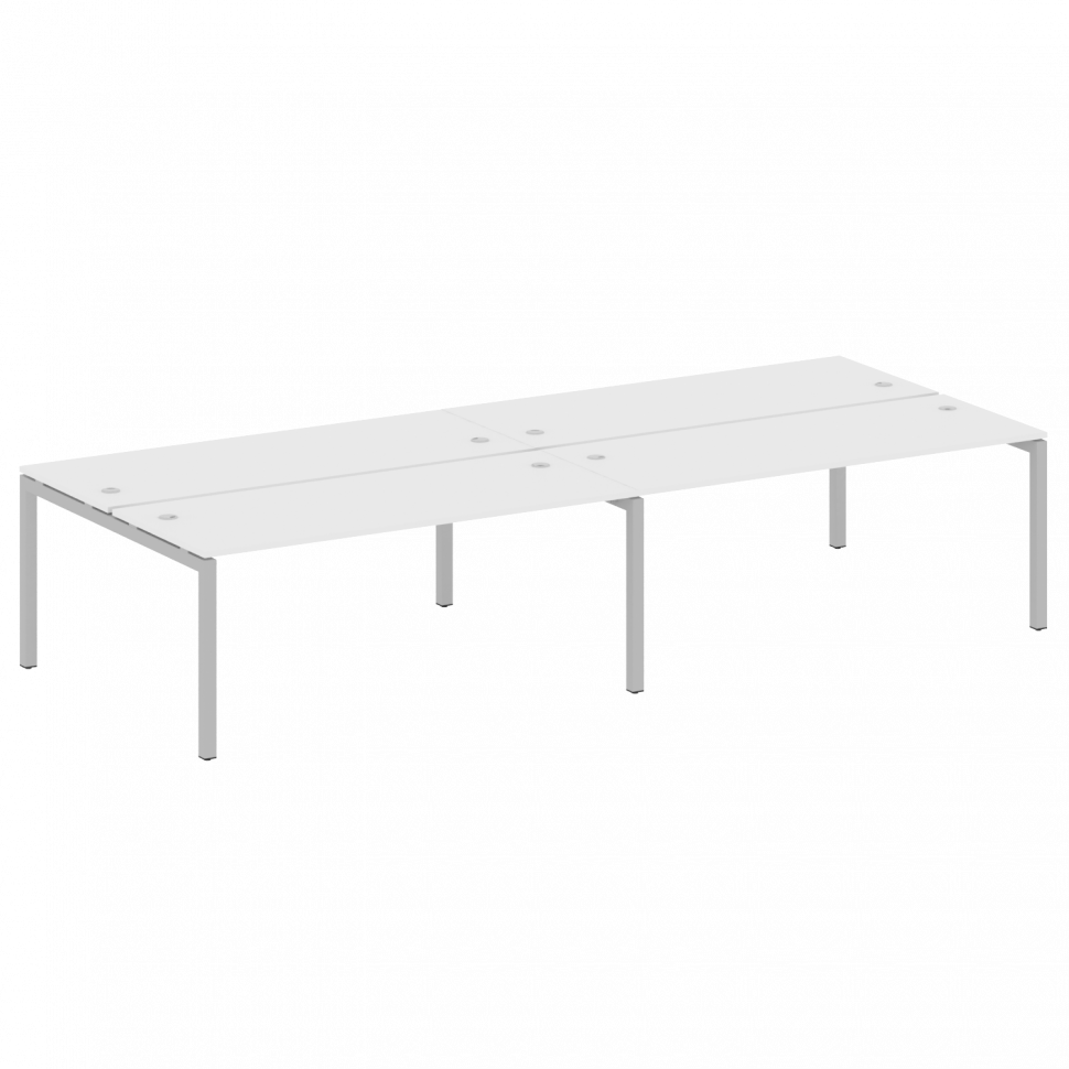 Metal System Quattro Рабочая станция на 4 места на П-образном м/к 50БП.СМ-4.5 Белый/Металл Серый 360