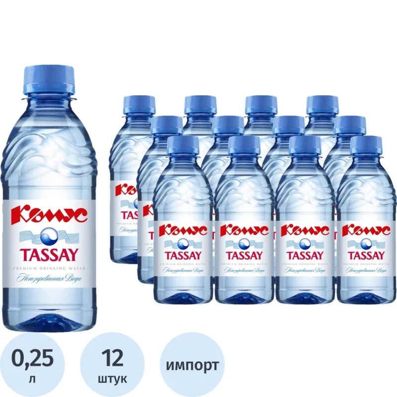 Вода питьевая TASSAY Комус негаз ПЭТ 0,25 л