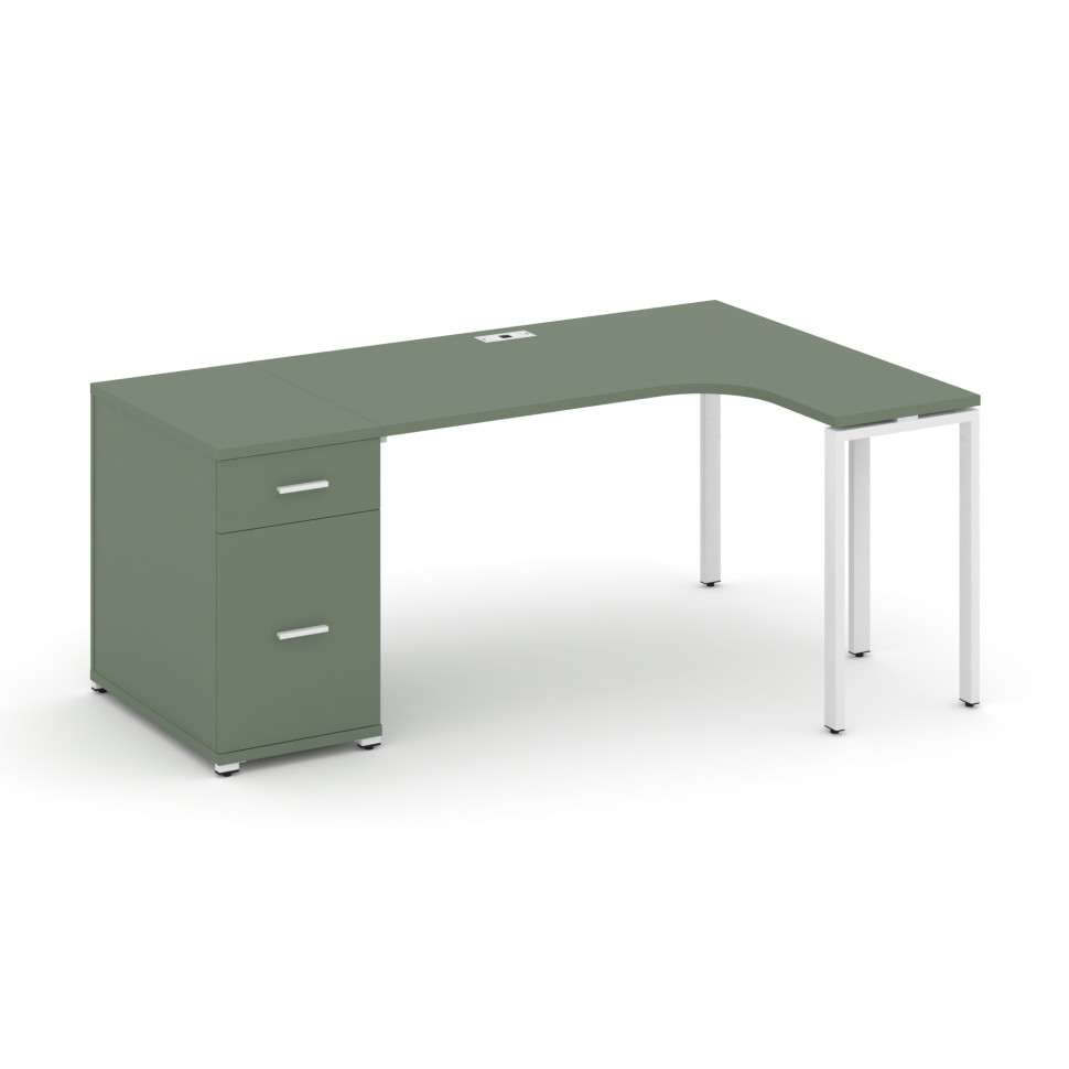 Concept Стол эргономичный CN.SA-403(R) W Кобо/Металл Белый 1800*1180*750 Concept Стол эргономичный CN.SA-403(R) W Кобо/Металл Белый 1800*1180*750