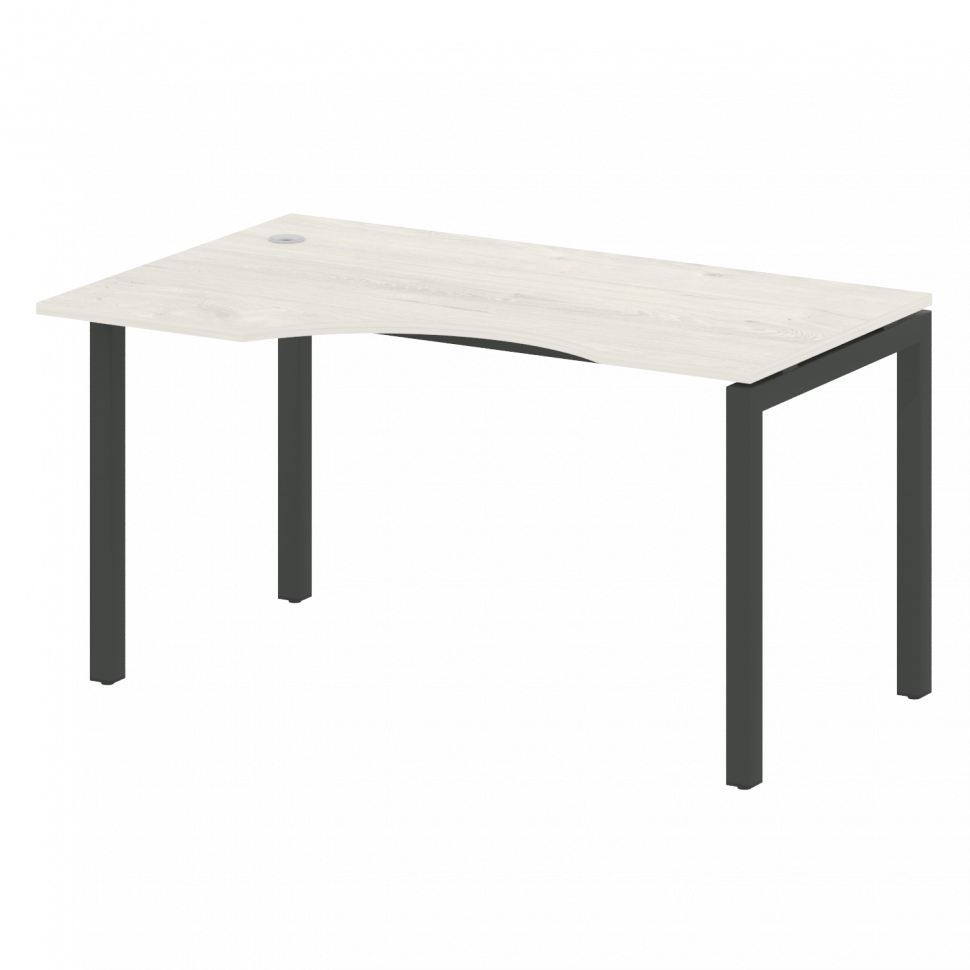 Metal System Quattro Стол криволинейный левый на П-образном м/к 50БП.СА-2 (L) Дуб Наварра/Металл Ант