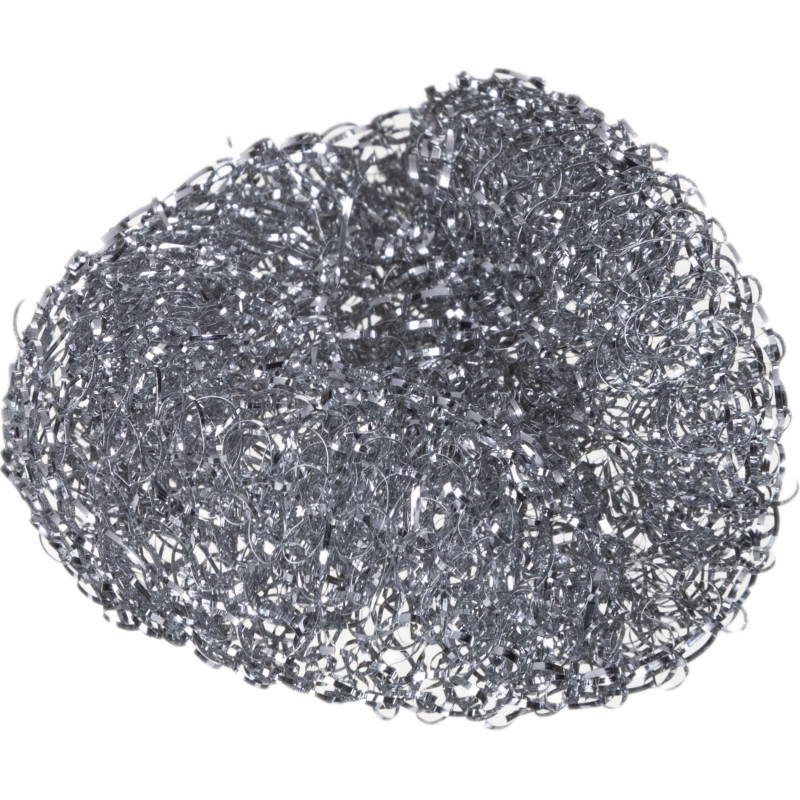 Губка-мочалка металлическая для мытья посуды 80x80x25мм 12г 5шт/уп