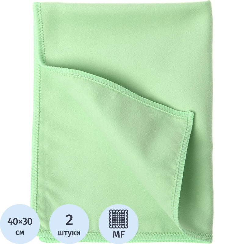 Салфетка хозяйственная HQ Profiline д/глян пов 30х40см 170г/м2 зелен 2шт/уп