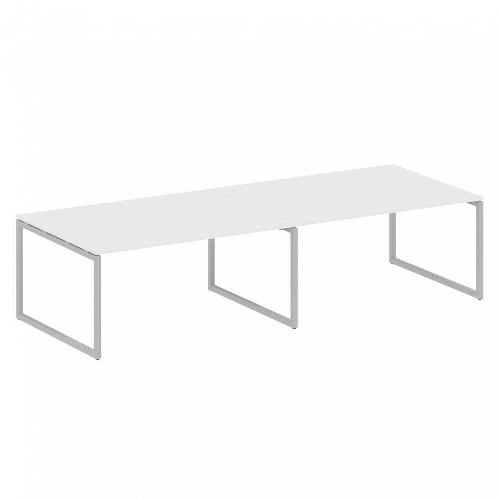 Metal System Quattro Перег. стол (2 столешницы) на О-образном м/к 40БО.ПРГ-2.4 Белый/Металл Серый 32
