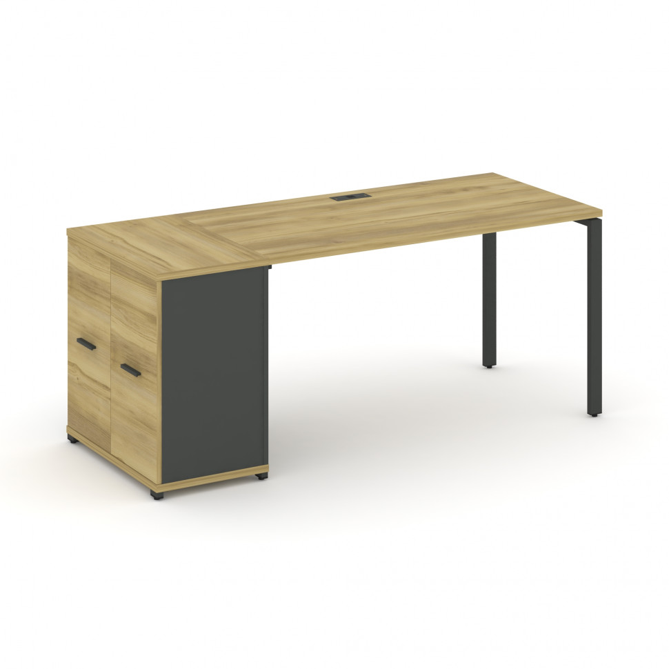 Concept Стол рабочий с опорным распаш. шкафом CN.SP-217 A Дуб Винченцо/Антрацит/Металл Антрацит 1400 Concept Стол рабочий с опорным распаш. шкафом CN.SP-217 A Дуб Винченцо/Антрацит/Металл Антрацит 1400