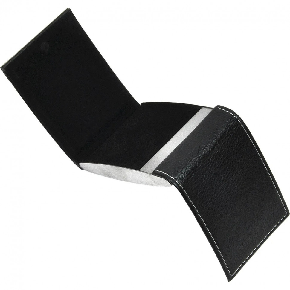 Визитница металлическая двухсторонняя (отд.искусств. кожа, 63х96 мм) 80105