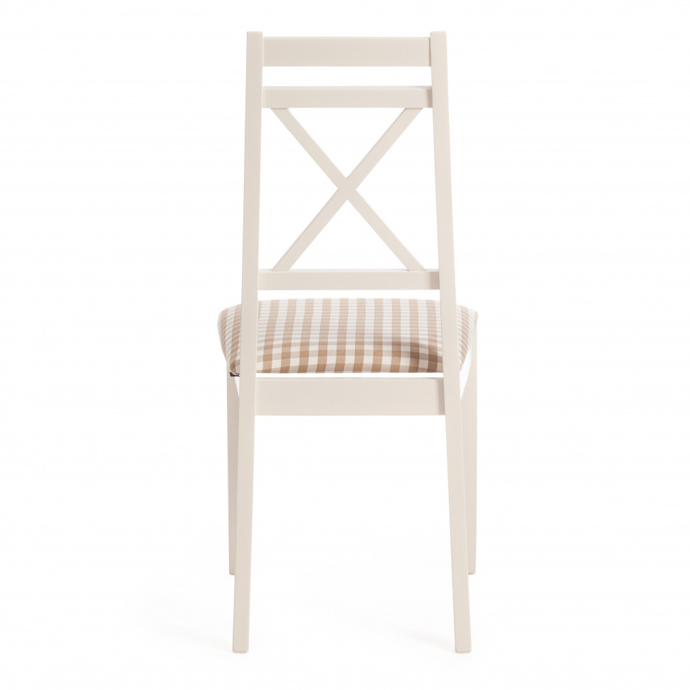 Стул Picasso ( PC-SC ) дерево гевея, 45х53х97см, ivory white (слоновая кость 2-5), ткань: клетка мелкая (S505-18)