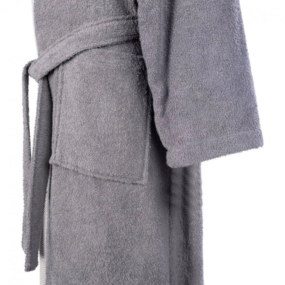 Халат Махровый Мужской  DELRAY Кимоно антрацит, XXL, 300 гр/м2