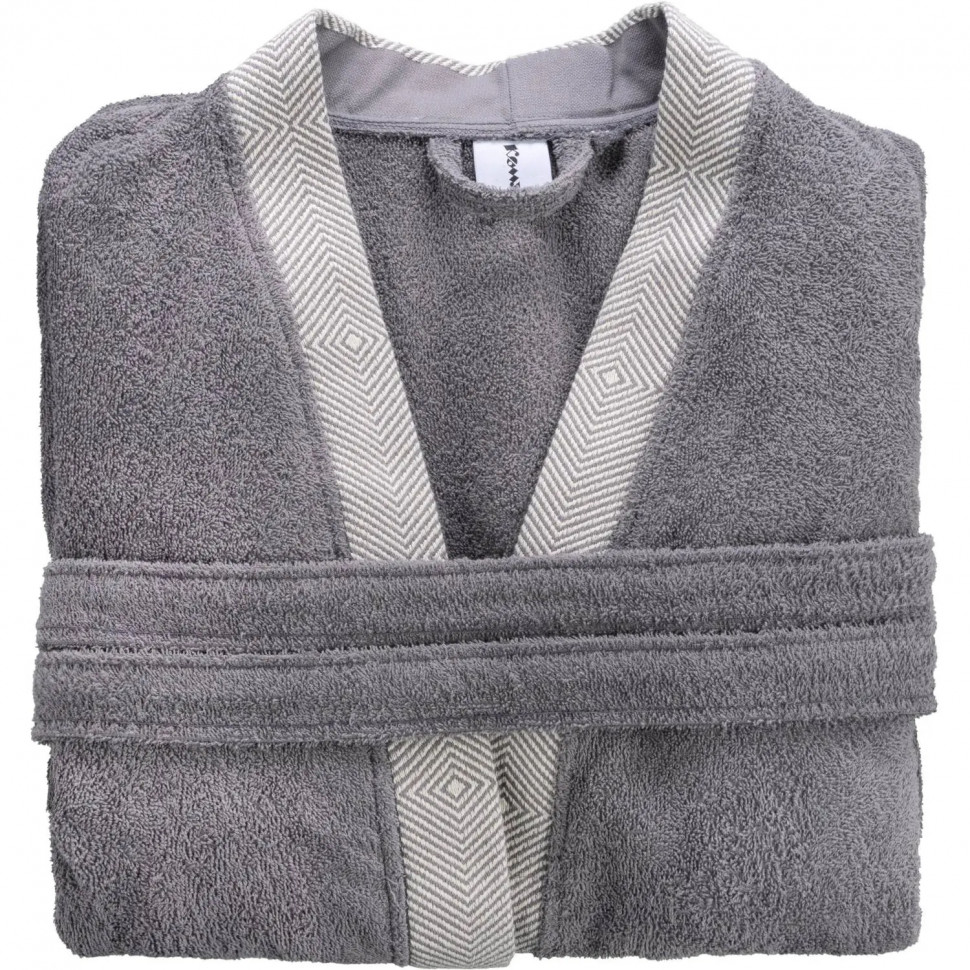 Халат Махровый Мужской  DELRAY Кимоно антрацит, XXL, 300 гр/м2