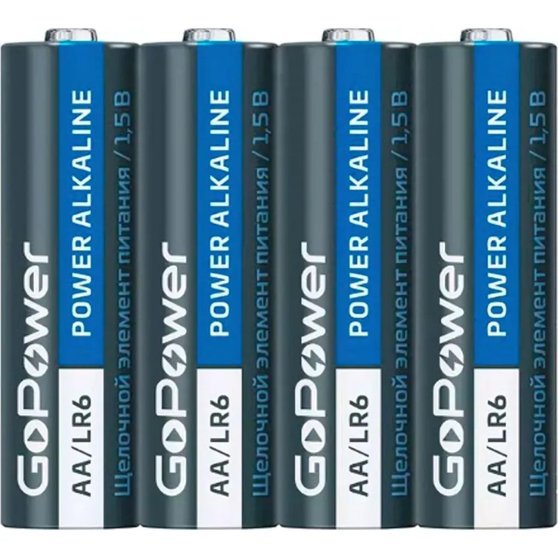 Батарейка GoPower LR6 AA 4шт/бл Alkaline 1.5V (4/48/576)