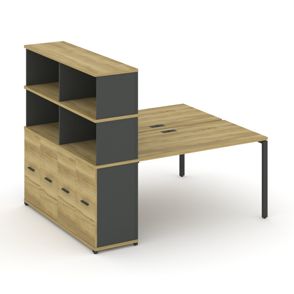 Concept Рабочая станция с опорным распаш. шкафом с надставкой выс. CN.DRS-231 A Дуб Винченцо/Антраци Concept Рабочая станция с опорным распаш. шкафом с надставкой выс. CN.DRS-231 A Дуб Винченцо/Антраци