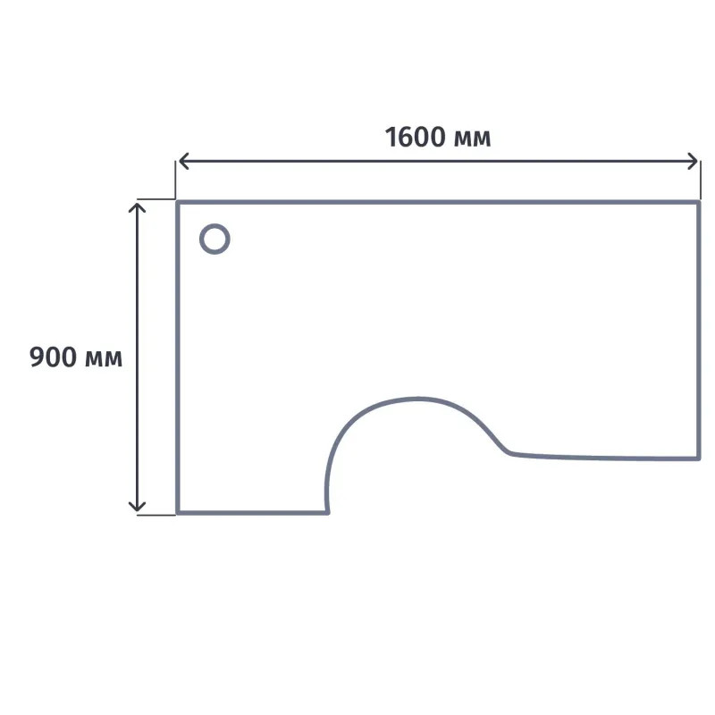 Стол MON_Дублин криволинейный левый 1600х900х750 ДБ06.31 Акация лорка31
