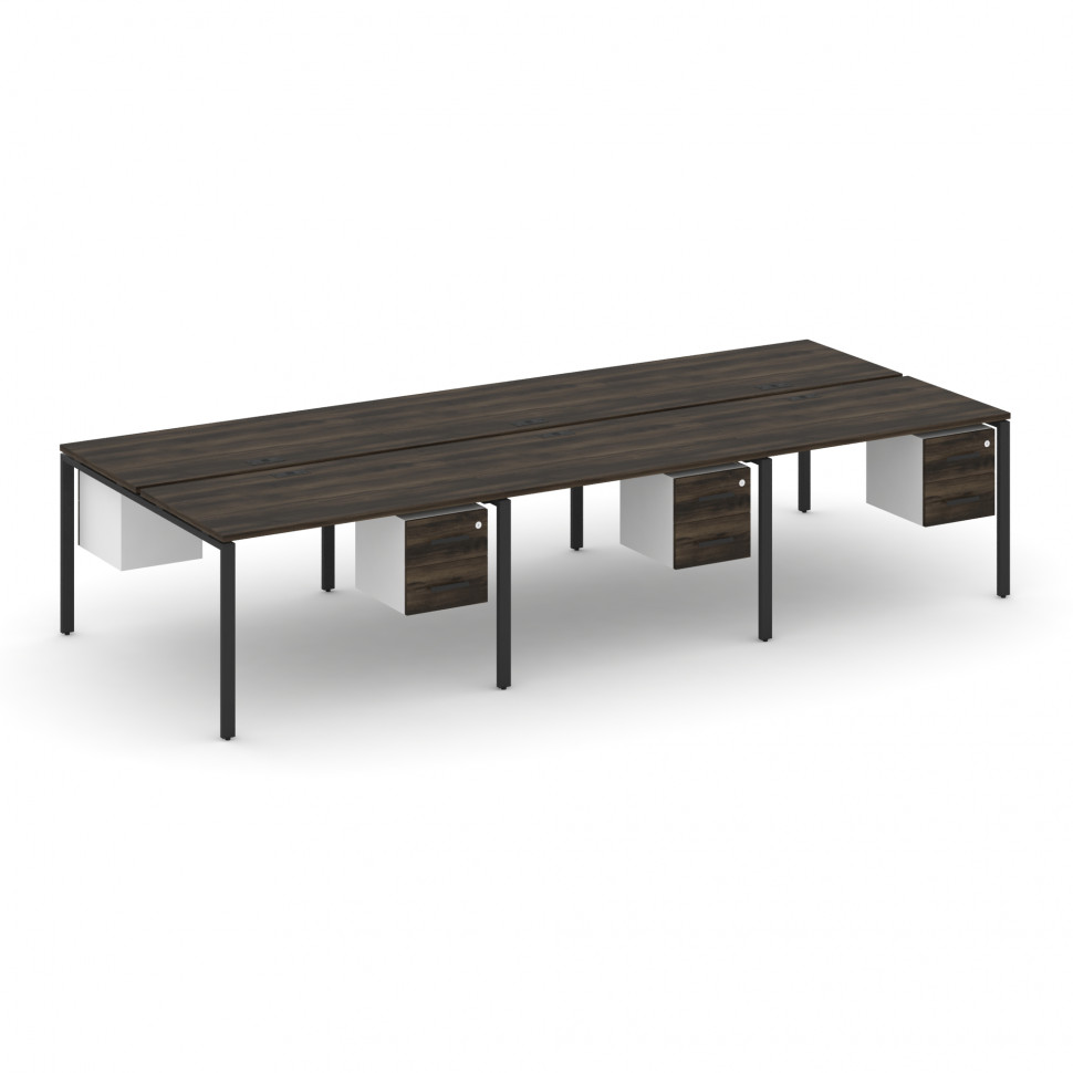 Concept Рабочая станция двухсторонняя с подвес. тумбами на 6 мест CN.DRS-154 B Дуб Мали/Белый Брилли Concept Рабочая станция двухсторонняя с подвес. тумбами на 6 мест CN.DRS-154 B Дуб Мали/Белый Брилли