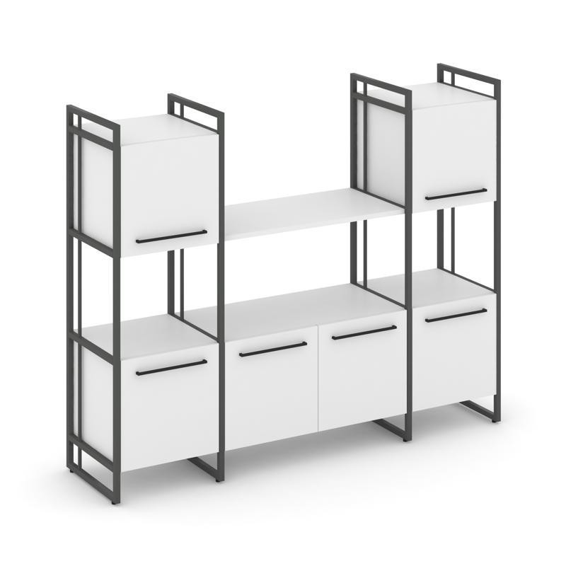 Rift Шкаф комбинированый RF.NS-002 Белый Бриллиант/Металл Антрацит/Черный Ручки 1598*396*1286