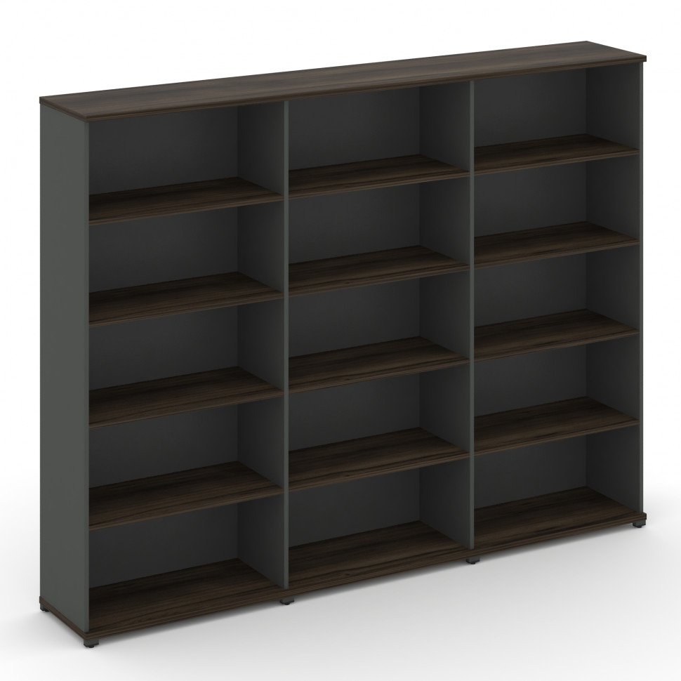 Concept Стеллаж 3 широкие секции, 5 ниш CN.STS-530 Дуб Мали/Антрацит/Металл Антрацит 2500*420*1922 Concept Стеллаж 3 широкие секции, 5 ниш CN.STS-530 Дуб Мали/Антрацит/Металл Антрацит 2500*420*1922